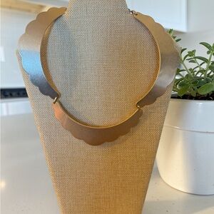 Scalloped Gold-Tone Statement Choker Necklace